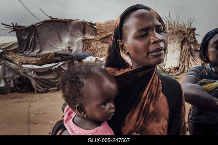  Sudanese refugees in Chad - 23/06/2024 - chad / ? Adre ? - This Sudanese child suffers from hydrocephalus. His family-stock-foto