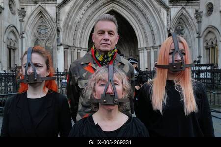 Apocalypse Theatrics theatrical protest in London-stock-foto