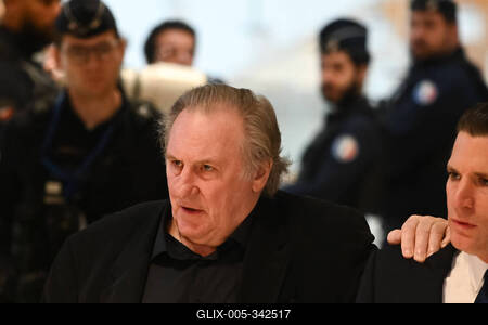 Appearance of French actor Gerard Depardieu at the Paris TGI, March 25, 2025-stock-foto