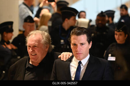 Appearance of French actor Gerard Depardieu at the Paris TGI, March 25, 2025-stock-foto