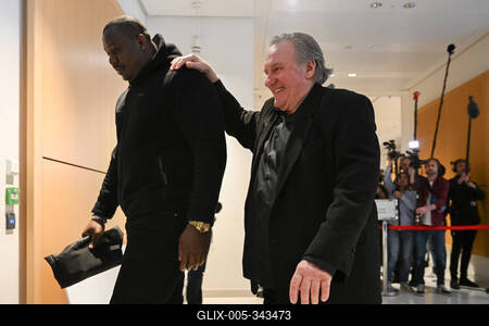 Appearance of French actor Gerard Depardieu at the Paris TGI, March 25, 2025-stock-foto