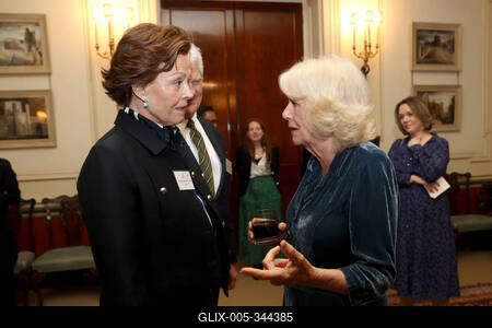 King Charles and  Queen Camilla at Clarence House reception-stock-foto