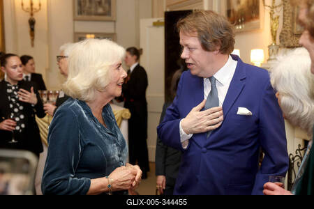 King Charles and  Queen Camilla at Clarence House reception-stock-foto