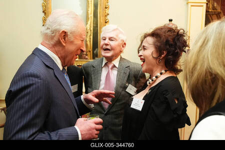 King Charles and  Queen Camilla at Clarence House reception-stock-foto