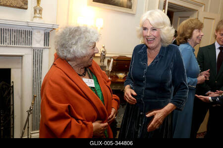 King Charles and  Queen Camilla at Clarence House reception-stock-foto