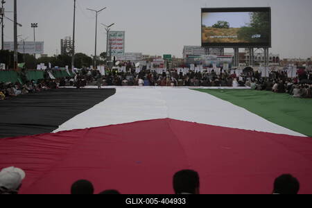 Houthi supporters protest against the US and Israel in Sana'a --stock-foto