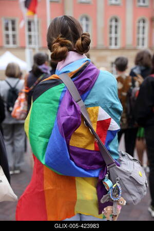 IDAHOBIT: Regenbogenfahne am Brandenburger Landtag-stock-foto
