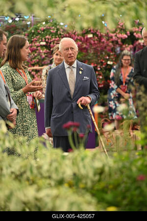 King Charles and Queen Camilla at Chelsea Flower Show-stock-foto