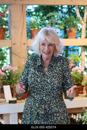 King Charles and Queen Camilla at Chelsea Flower Show-stock-foto