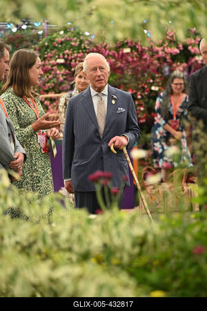 King Charles and Queen Camilla at Chelsea Flower Show-stock-foto