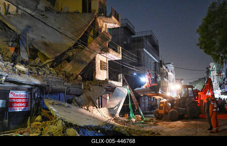 Three Storey Building Collapses In Rohini Area Of Delhi-stock-foto