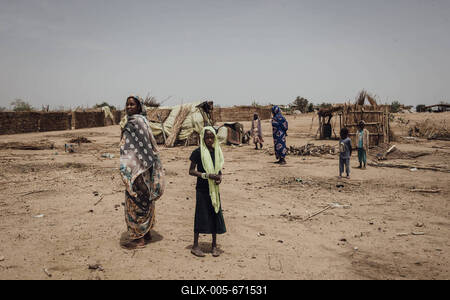  Sudanese refugees in Chad - 21/06/2024 - chad / ? Adre ? - Sudanese refugees at an informal camp in the Koufroun area.-stock-foto