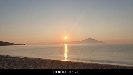 Napfelkelte Mythos hegynél.-stock-foto