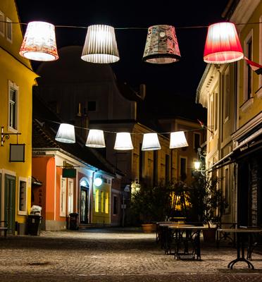 Summer night in Szentendre-stock-photo