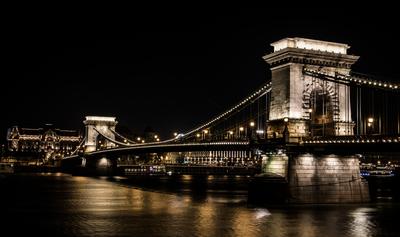 Budapest Chain bridge at night-stock-photo
