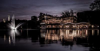 Evening in the City park-stock-photo