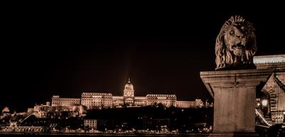 Budapest Buda castle at night-stock-photo