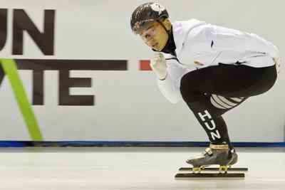A 2020-as debreceni rövidpályás gyorskorcsolya Európa-bajnokság előtt, április 30-án nyílt edzést tartott a magyar válogatott a debreceni Főnix csarnokban.-stock-foto