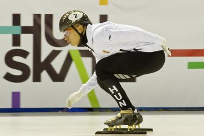 A 2020-as debreceni rövidpályás gyorskorcsolya Európa-bajnokság előtt, április 30-án nyílt edzést tartott a magyar válogatott a debreceni Főnix csarnokban.-stock-foto