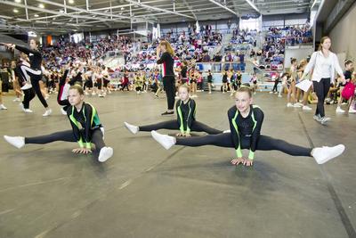 Aerobic Magyar Bajnokság 2019 Nyíradony, Harangi sportcsarno-stock-foto