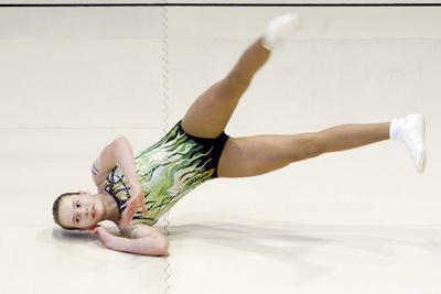 Aerobic Magyar Bajnokság 2019 Nyíradony, Harangi sportcsarno-stock-foto