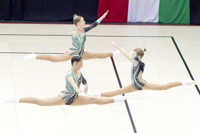 Aerobic Magyar Bajnokság 2019 Nyíradony, Harangi sportcsarno-stock-foto