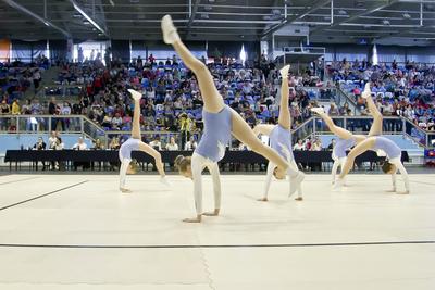 Aerobic Magyar Bajnokság 2019 Nyíradony, Harangi sportcsarno-stock-foto