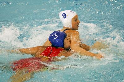 Hungary-China woman waterpolo-stock-foto