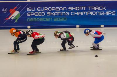 ISU European Short Track Speed Skating Championships January 24-26, 2020 Debrecen, Hungary-stock-foto