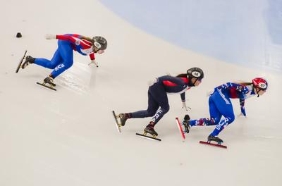 ISU European Short Track Speed Skating Championships January 24-26, 2020 Debrecen, Hungary-stock-foto