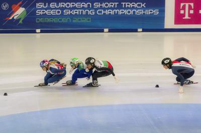 ISU European Short Track Speed Skating Championships January 24-26, 2020 Debrecen, Hungary-stock-foto