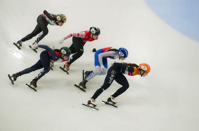 ISU European Short Track Speed Skating Championships January 24-26, 2020 Debrecen, Hungary-stock-foto