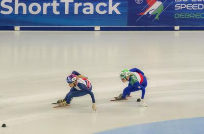 ISU European Short Track Speed Skating Championships January 24-26, 2020 Debrecen, Hungary-stock-foto