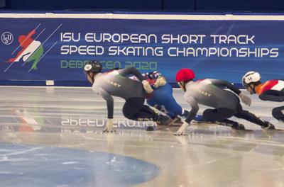 ISU European Short Track Speed Skating Championships January 24-26, 2020 Debrecen, Hungary-stock-foto