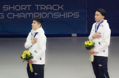 ISU European Short Track Speed Skating Championships January 24-26, 2020 Debrecen, Hungary-stock-foto