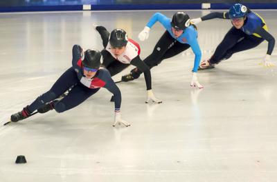 ISU European Short Track Speed Skating Championships January 24-26, 2020 Debrecen, Hungary-stock-foto
