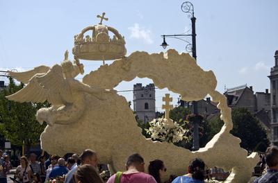 Flowerart car carnival 2020 Hungary/Debrecen-stock-foto