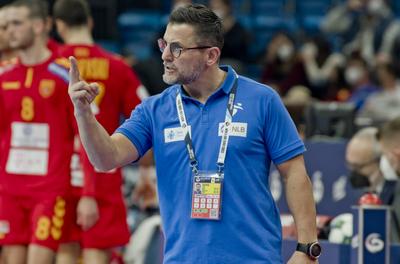 Mens' EHF Euro 2022 Debrecen(Főnix Arena)Slovenia v North Macedonia-stock-photo