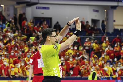 Mens' EHF Euro 2022 Debrecen(Főnix Arena)-stock-photo