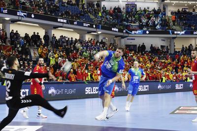 Mens' EHF Euro 2022 Debrecen(Főnix Arena)Slovenia v North Macedonia-stock-photo