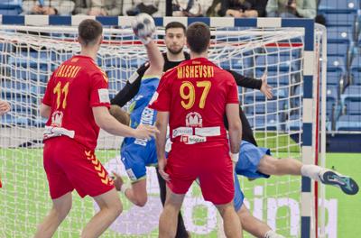 Mens' EHF Euro 2022 Debrecen(Főnix Arena)Slovenia v North Macedonia-stock-foto