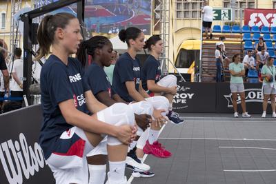 3X3 Street Basketball U18 DEBRECEN/HUNGARY-stock-foto