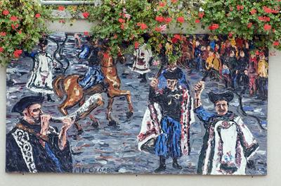 Hajdúszoboszló festményei és szobrai.-stock-foto