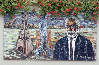 Hajdúszoboszló festményei és szobrai.-stock-foto