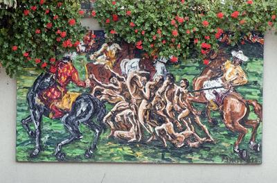 Hajdúszoboszló festményei és szobrai.-stock-foto