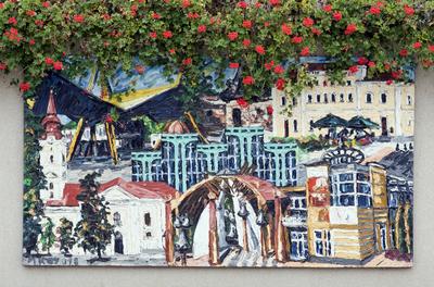 Hajdúszoboszló festményei és szobrai.-stock-foto