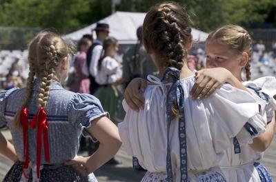 Hagyományőrzés Pünkösd napján Hajdúszoboszlón-stock-foto