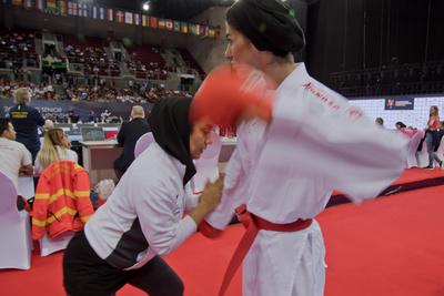 26th Karate World Senior Championsips Budapest 2023-stock-foto