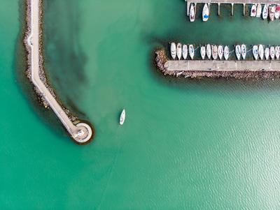A siófoki kikötő madártávlatból-stock-photo