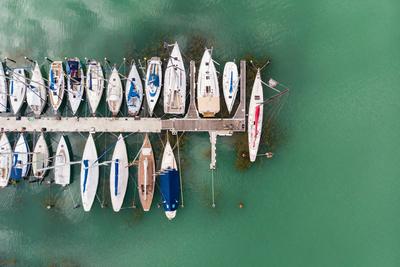 A siófoki kikötő madártávlatból-stock-foto